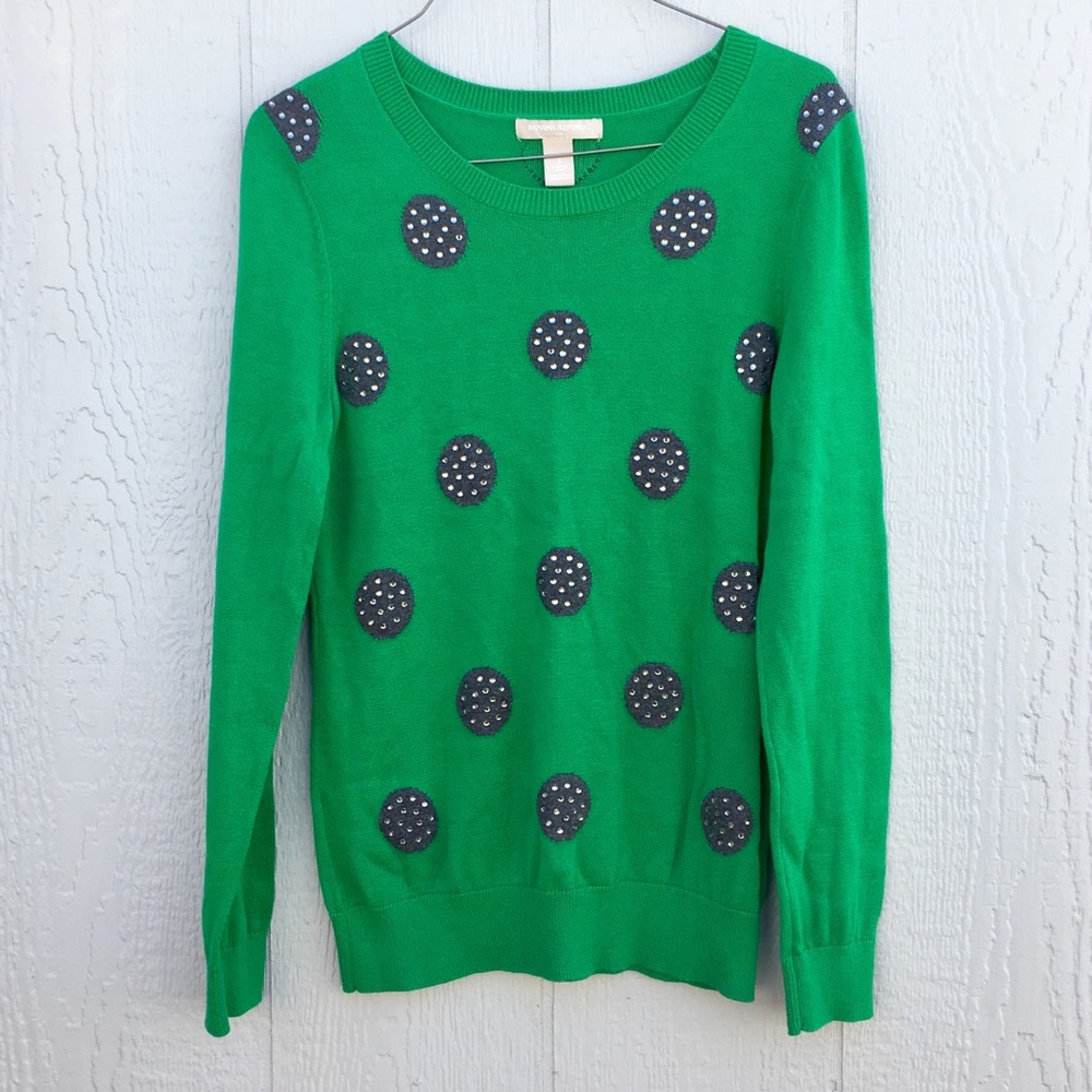Banana Republic Festive Polka Dotted Sweater